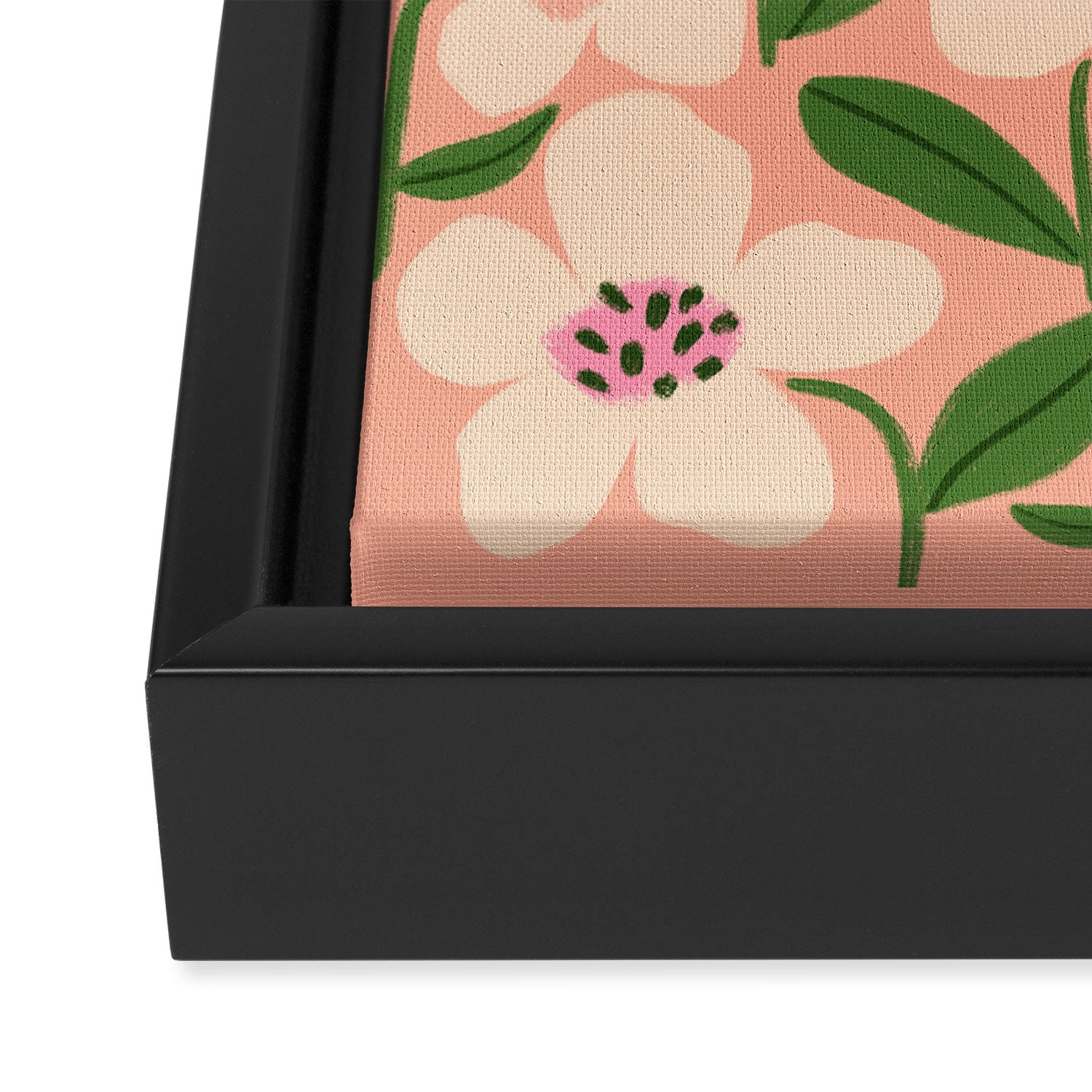 Blossom - Color fun Peach Framed Canvas Print Gallery Image 3