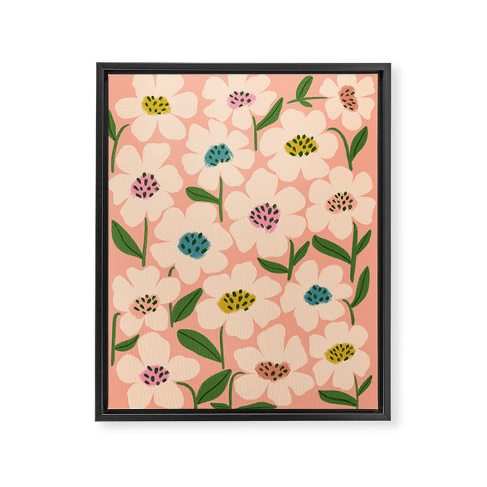Blossom - Color fun Peach Framed Canvas Print Gallery Image 1