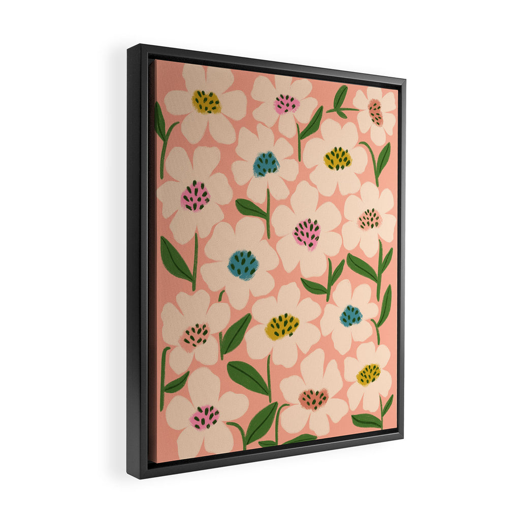 Blossom - Color fun Peach Framed Canvas Print Gallery Image 2