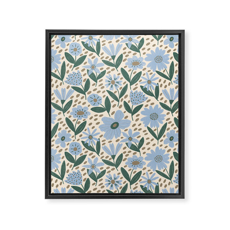 Blue Floral  Framed Canvas Print Gallery Image 8