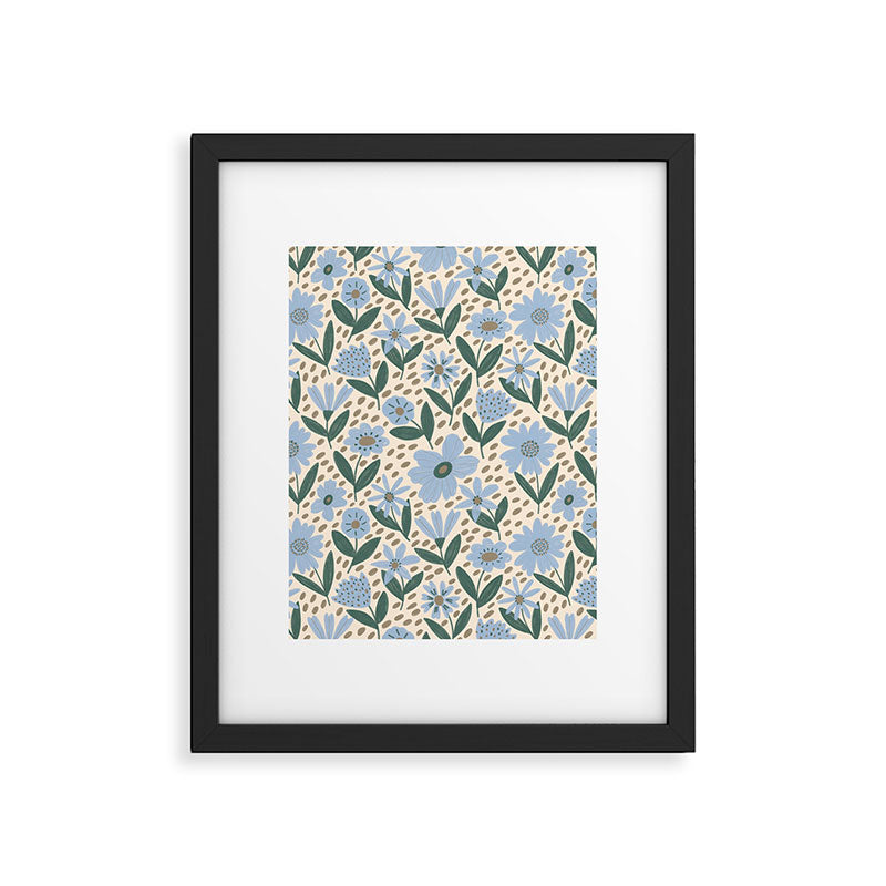 Blue Floral  Framed Art Print Gallery Image 6