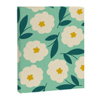 Bold Flower - Green, yellow and white Canvas Print Gallery Image 6