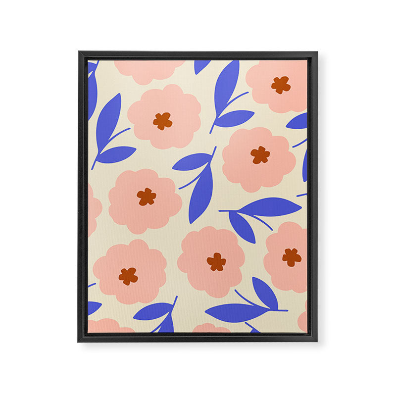 Bold Flower - Pink and Blue Framed Canvas Print Gallery Image 6