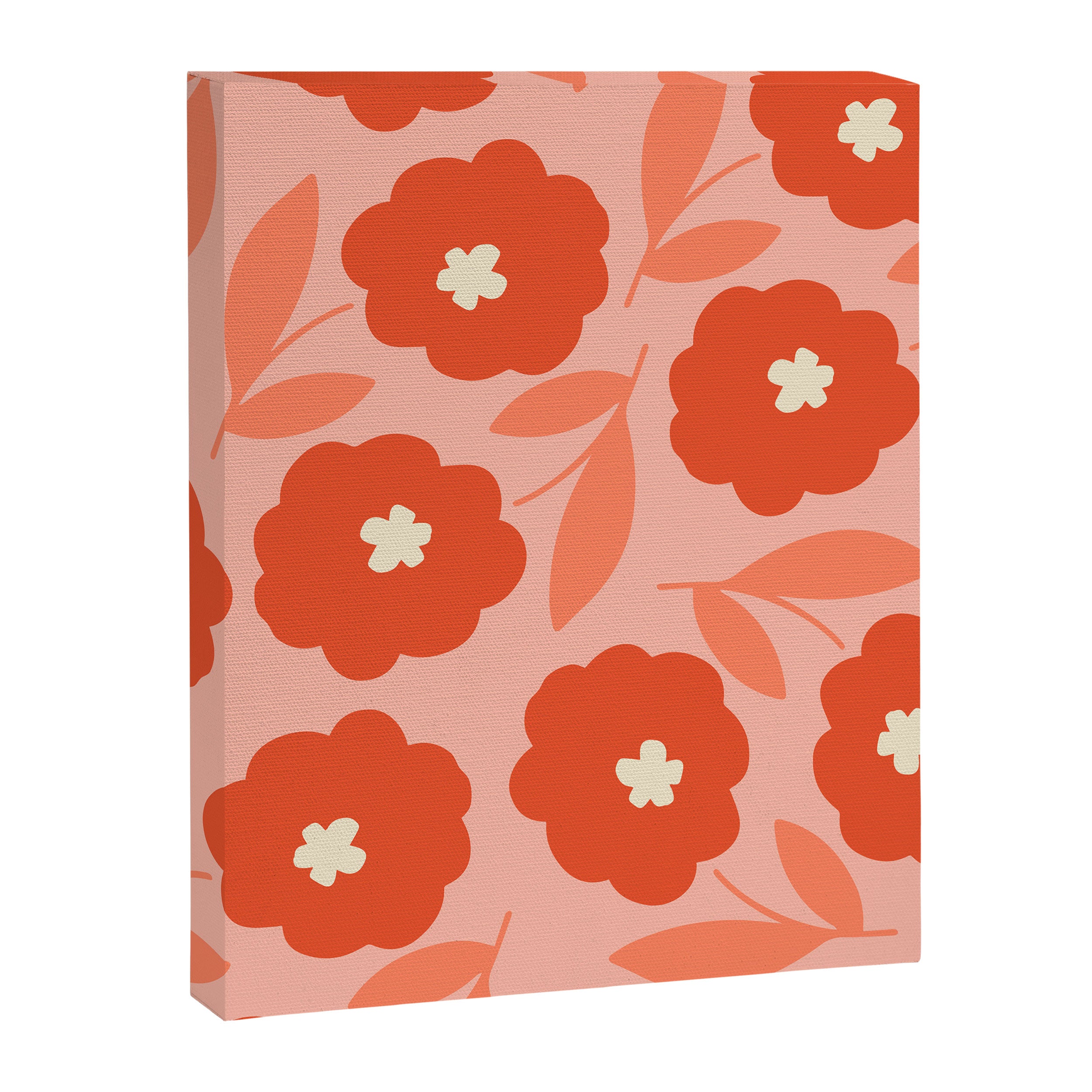 Bold Flower - Red and Peach Canvas Print Gallery Image 8
