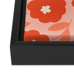 Bold Flower - Red and Peach Framed Canvas Print Gallery Image 3