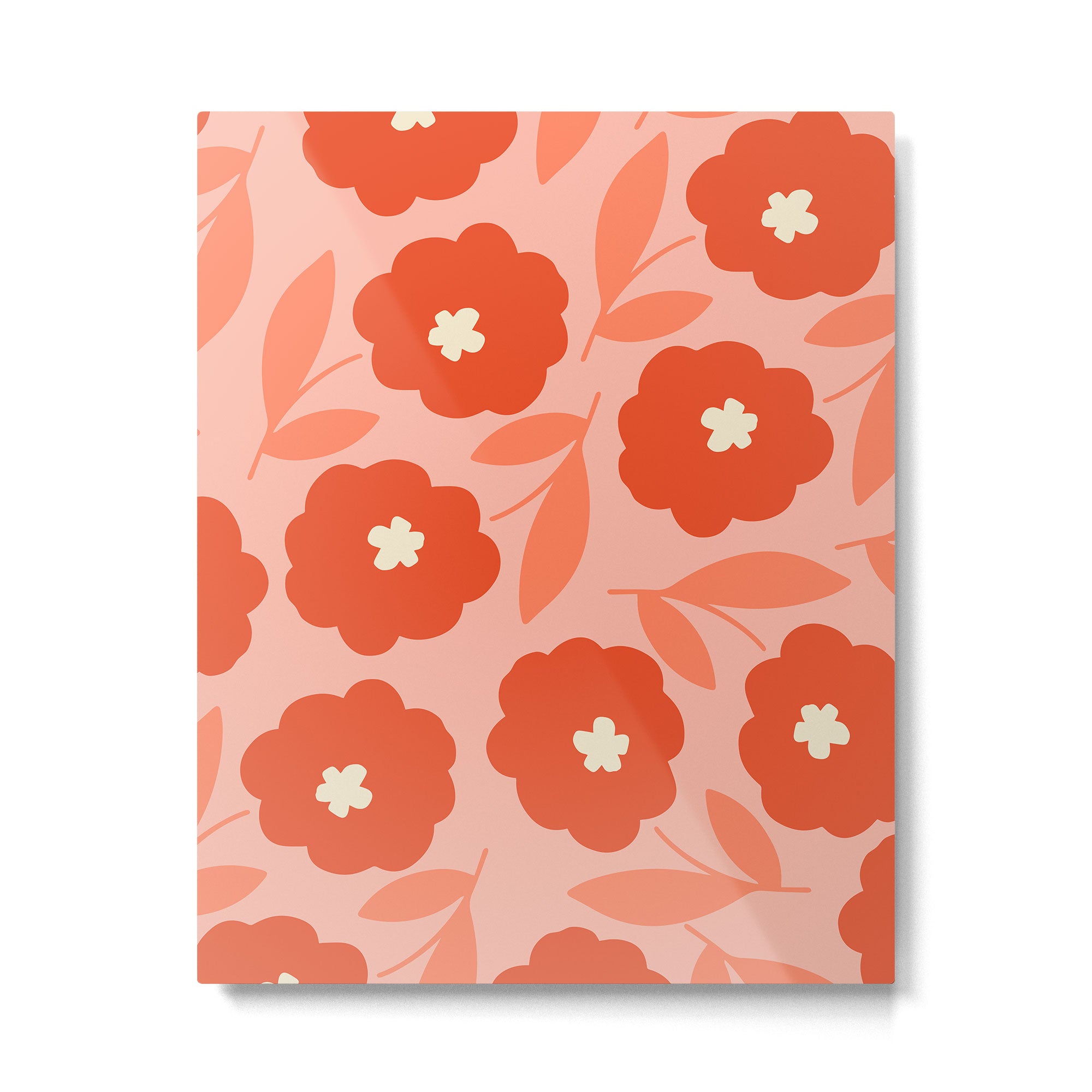 Bold Flower - Red and Peach Metal Print Gallery Image 6