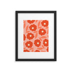 Bold Flower - Red and Peach Framed Art Print Gallery Image 6