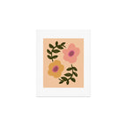 Bold textured Daisy Floral - earthy Pink and Yellow  Art Print Gallery Image 1