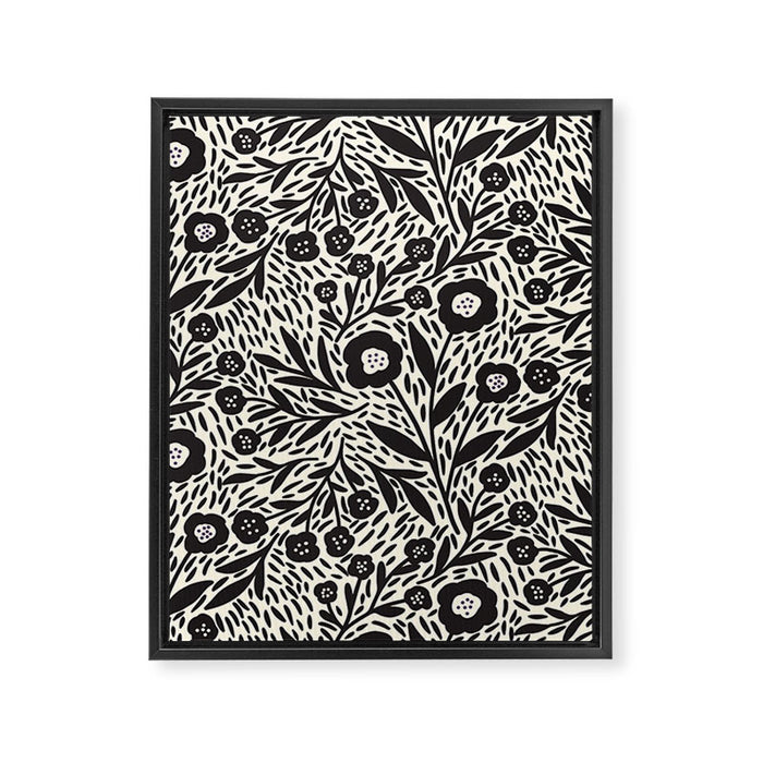 Botanical garden - Black and White Framed Canvas Print Gallery Image 1