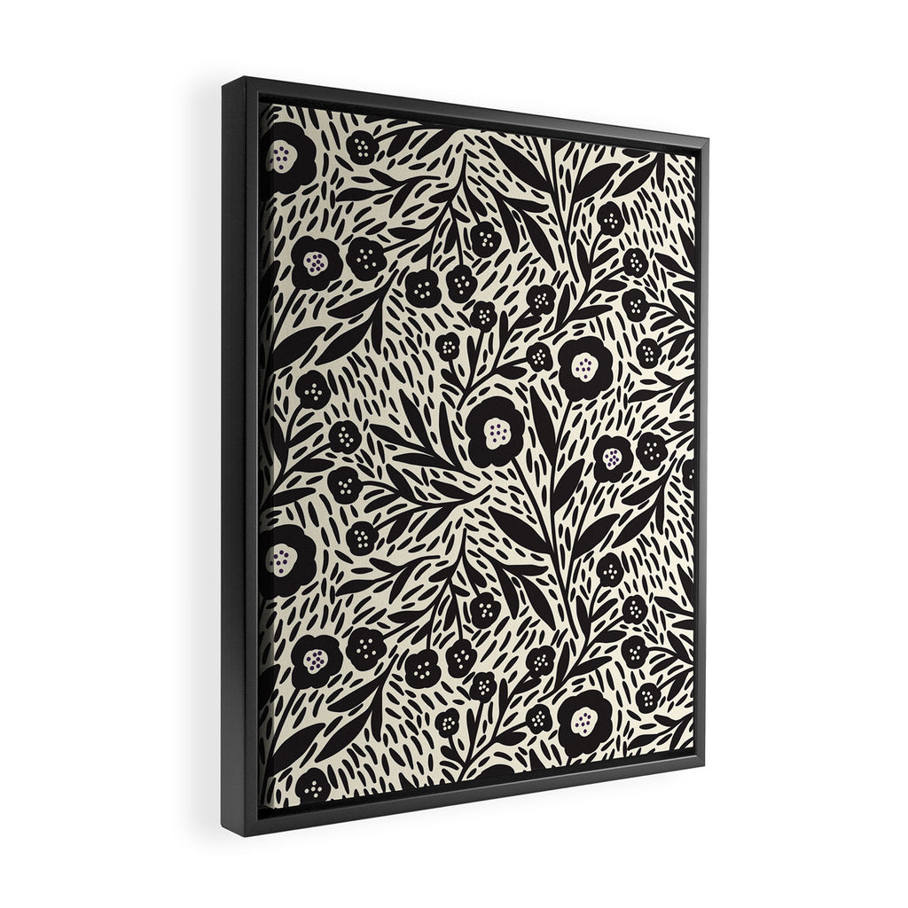 Botanical garden - Black and White Framed Canvas Print Gallery Image 2
