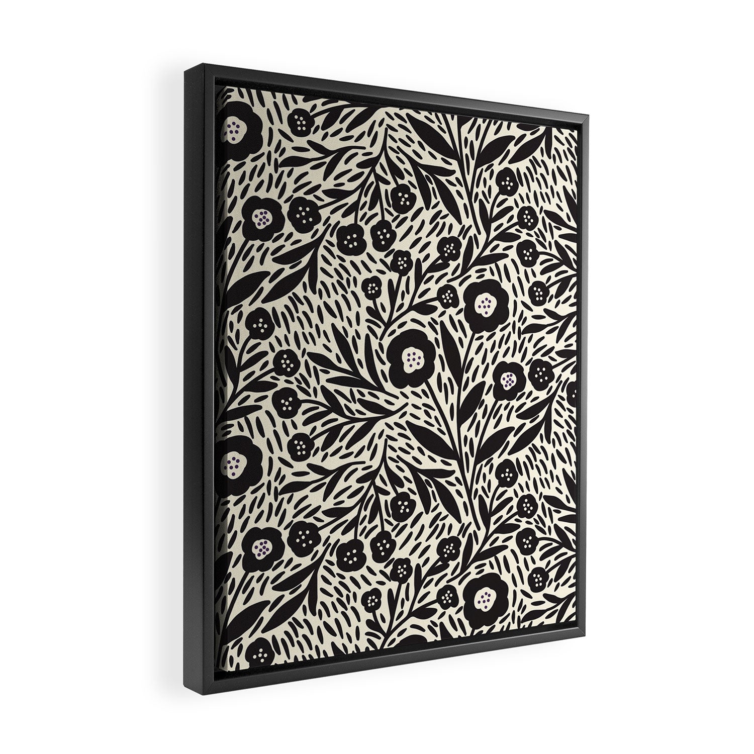 Botanical garden - Black and White Framed Canvas Print Gallery Image 2