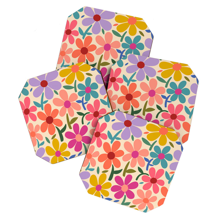 Botanical Garden -Colorful Daisy Bloom Coaster Gallery Image 1