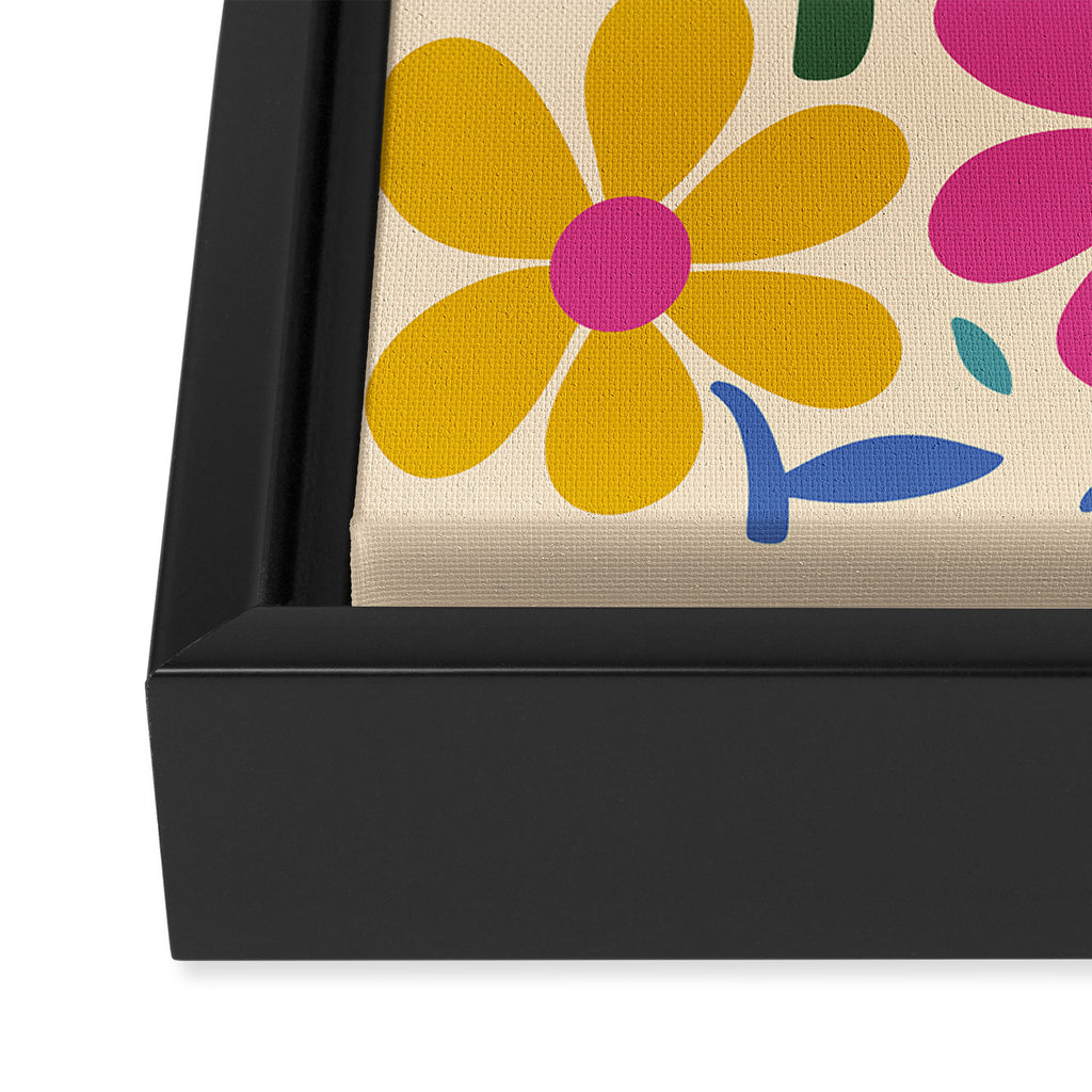 Botanical Garden -Colorful Daisy Bloom Framed Canvas Print Gallery Image 3
