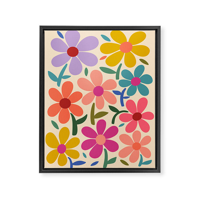 Botanical Garden -Colorful Daisy Bloom Framed Canvas Print Gallery Image 8