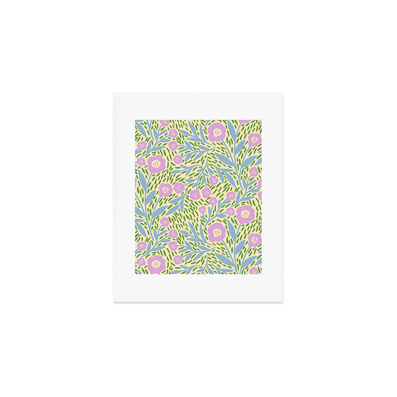 Botanical Garden - Lilac, Blue and Green  Art Print Gallery Image 1