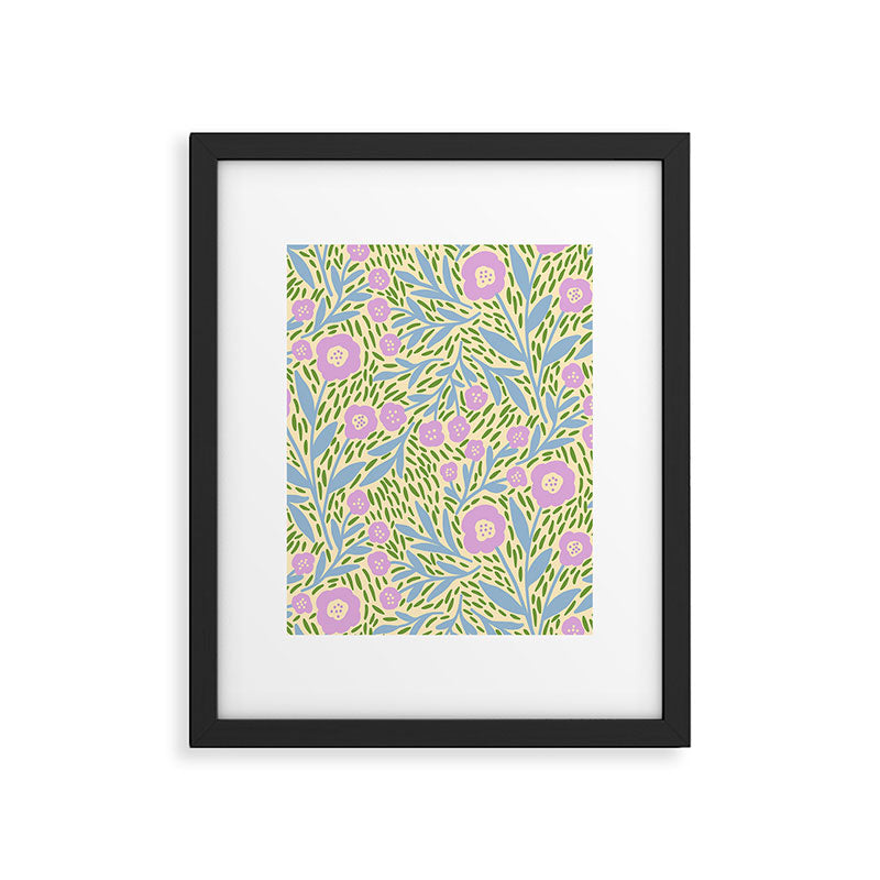 Botanical Garden - Lilac, Blue and Green  Framed Art Print Gallery Image 6