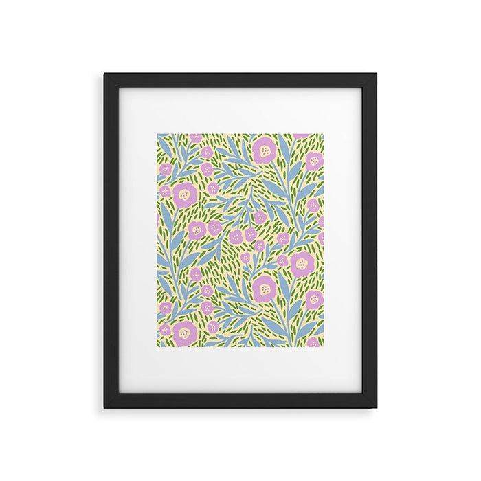 Botanical Garden - Lilac, Blue and Green  Framed Art Print Gallery Image 1