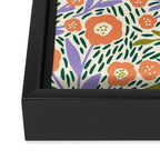 Botanical Garden - Peach, Lilac and Olive Green Framed Canvas Print Gallery Image 3