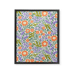 Botanical Garden - Peach, Lilac and Olive Green Framed Canvas Print Gallery Image 8