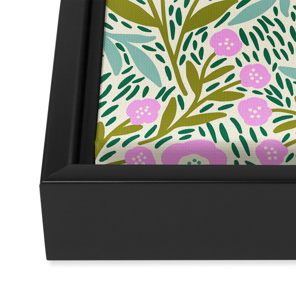 Botanical Garden - Pink and Green Framed Canvas Print Gallery Image 3