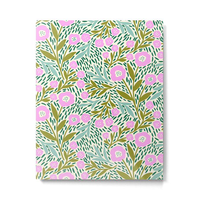 Botanical Garden - Pink and Green Metal Print Gallery Image 1