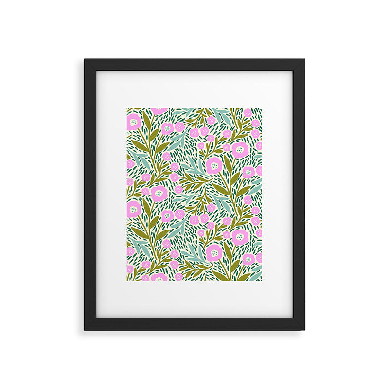 Botanical Garden - Pink and Green Framed Art Print Gallery Image 6