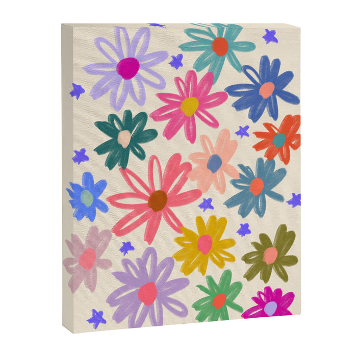 Bright Flowers and Stars Canvas Print Gallery Image 1