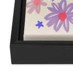 Bright Flowers and Stars Framed Canvas Print Gallery Image 3