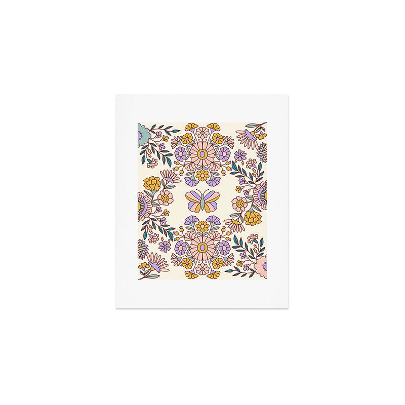 Butterfly Floral Garden  Art Print Gallery Image 1