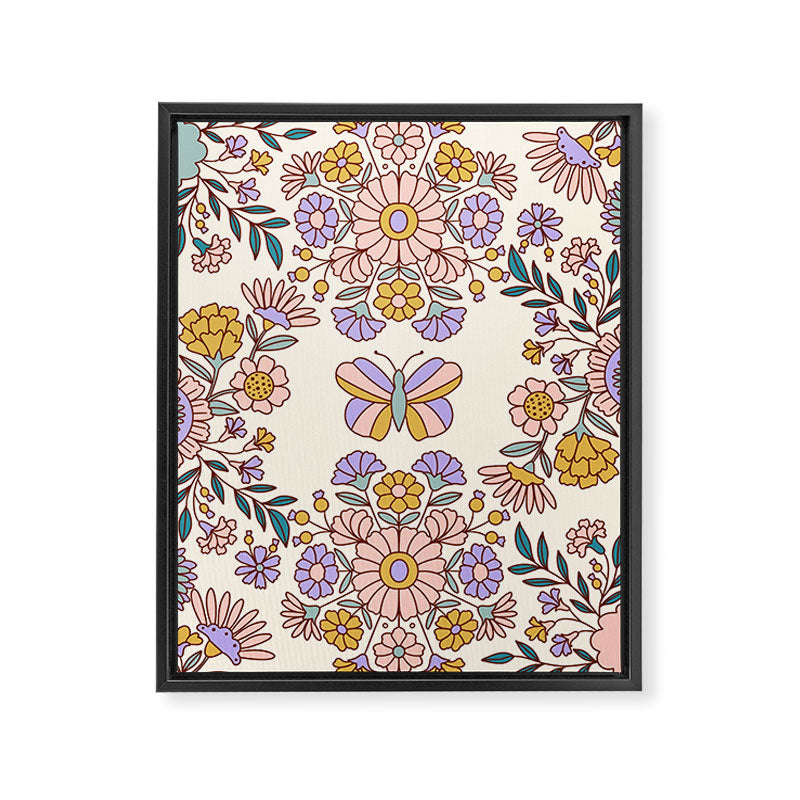Butterfly Floral Garden  Framed Canvas Print Gallery Image 6