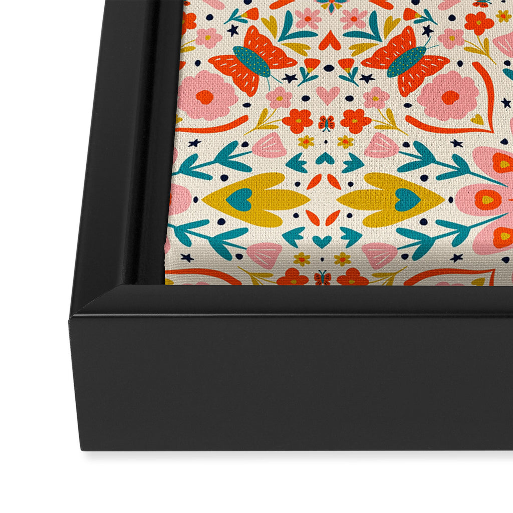 Butterfly Floral Mandala Framed Canvas Print Gallery Image 3