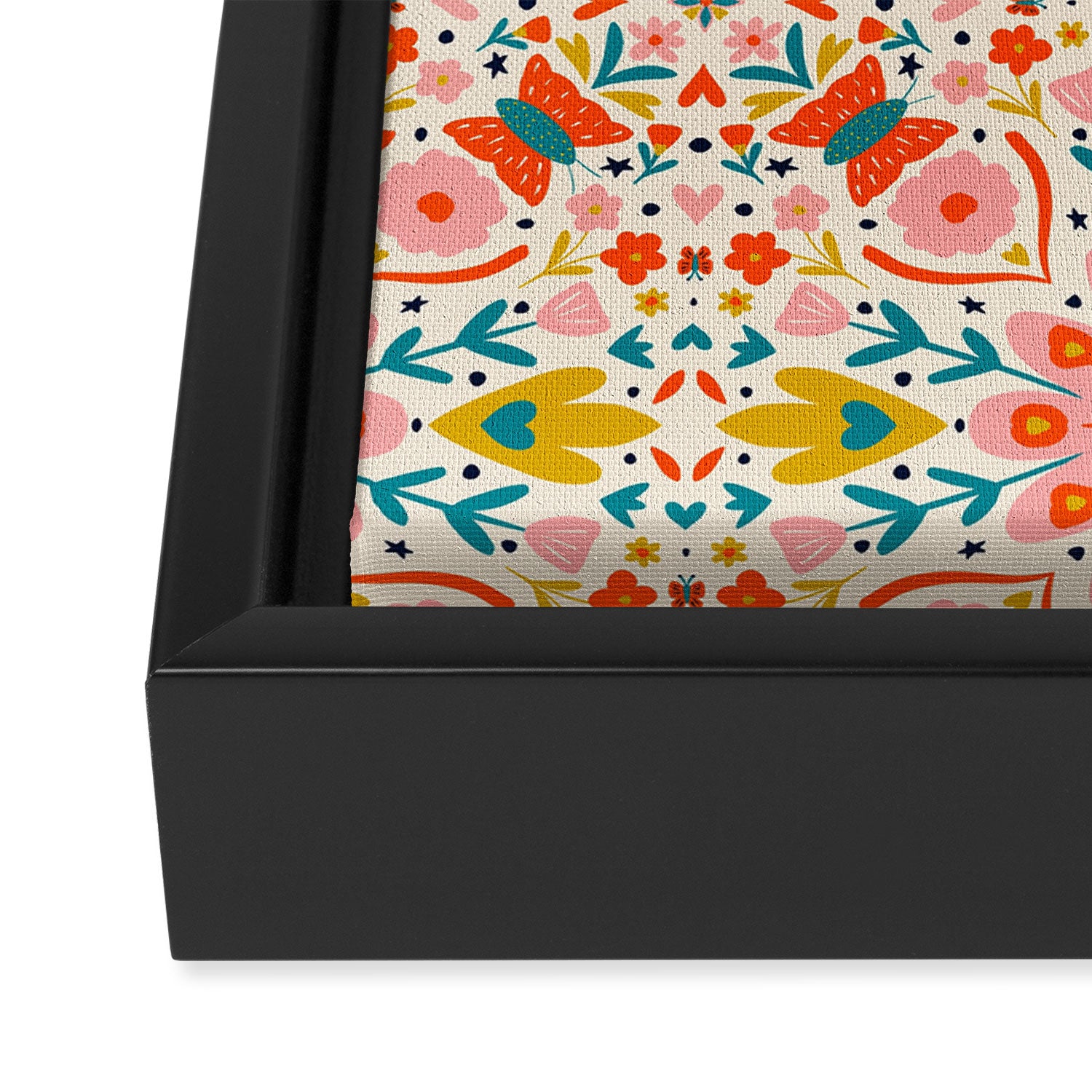 Butterfly Floral Mandala Framed Canvas Print Gallery Image 3