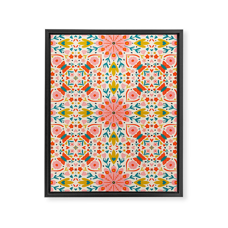 Butterfly Floral Mandala Framed Canvas Print Gallery Image 8
