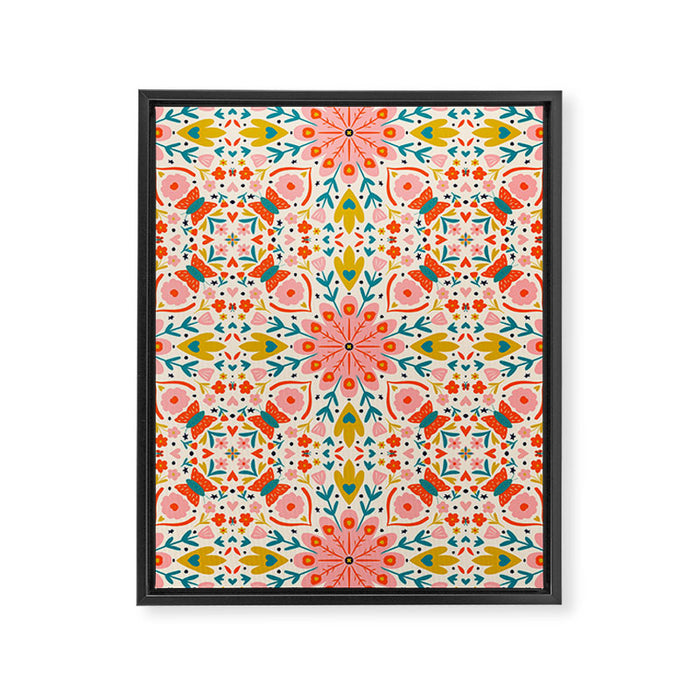 Butterfly Floral Mandala Framed Canvas Print Gallery Image 1