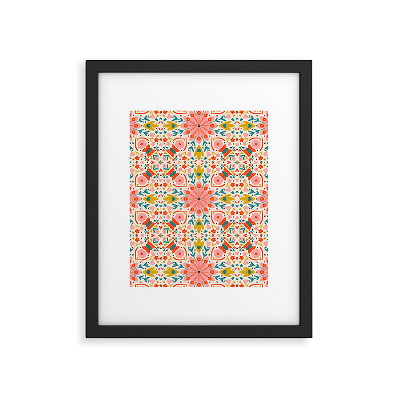 Butterfly Floral Mandala Framed Art Print Gallery Image 6