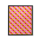 Checkered Geometric Shapes - Pink, Red, Yellow Framed Canvas Print Gallery Image 8