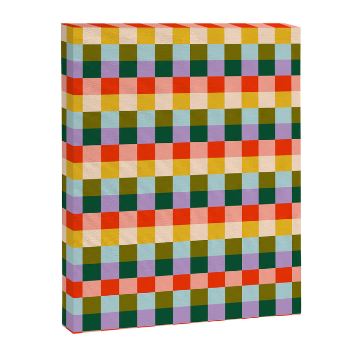 Checkered Rainbow Retro Vibe  Canvas Print Gallery Image 1