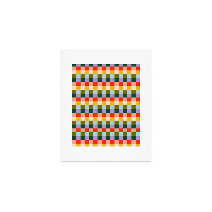 Checkered Rainbow Retro Vibe  Art Print Gallery Image 1
