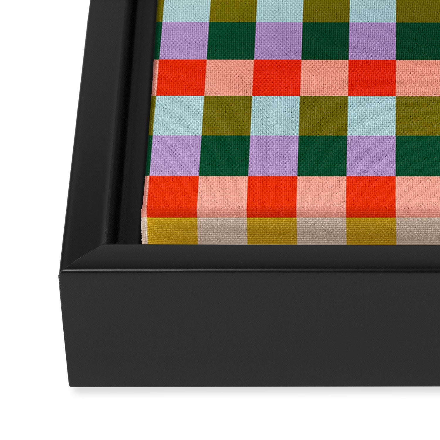 Checkered Rainbow Retro Vibe  Framed Canvas Print Gallery Image 3