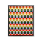 Checkered Rainbow Retro Vibe  Framed Canvas Print Gallery Image 8