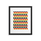 Checkered Rainbow Retro Vibe  Framed Art Print Gallery Image 6