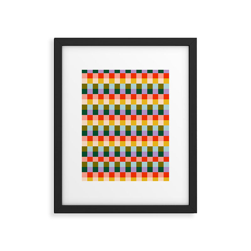 Checkered Rainbow Retro Vibe  Framed Art Print Gallery Image 6