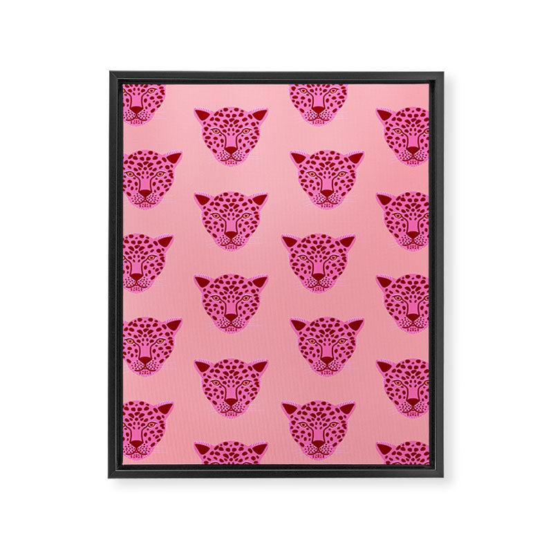 Cheetah -Animal Print Pink Framed Canvas Print Gallery Image 8