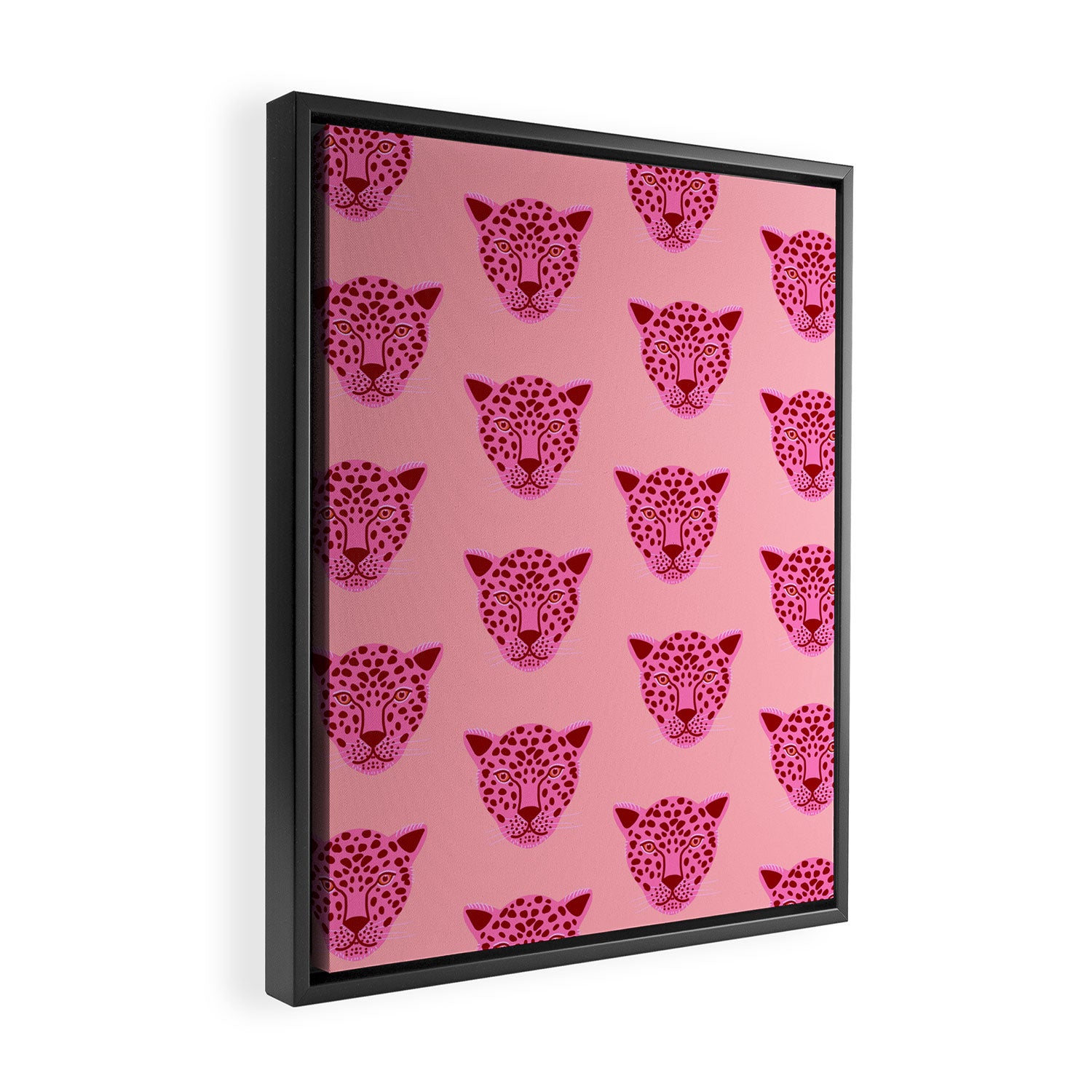 Cheetah -Animal Print Pink Framed Canvas Print Gallery Image 2