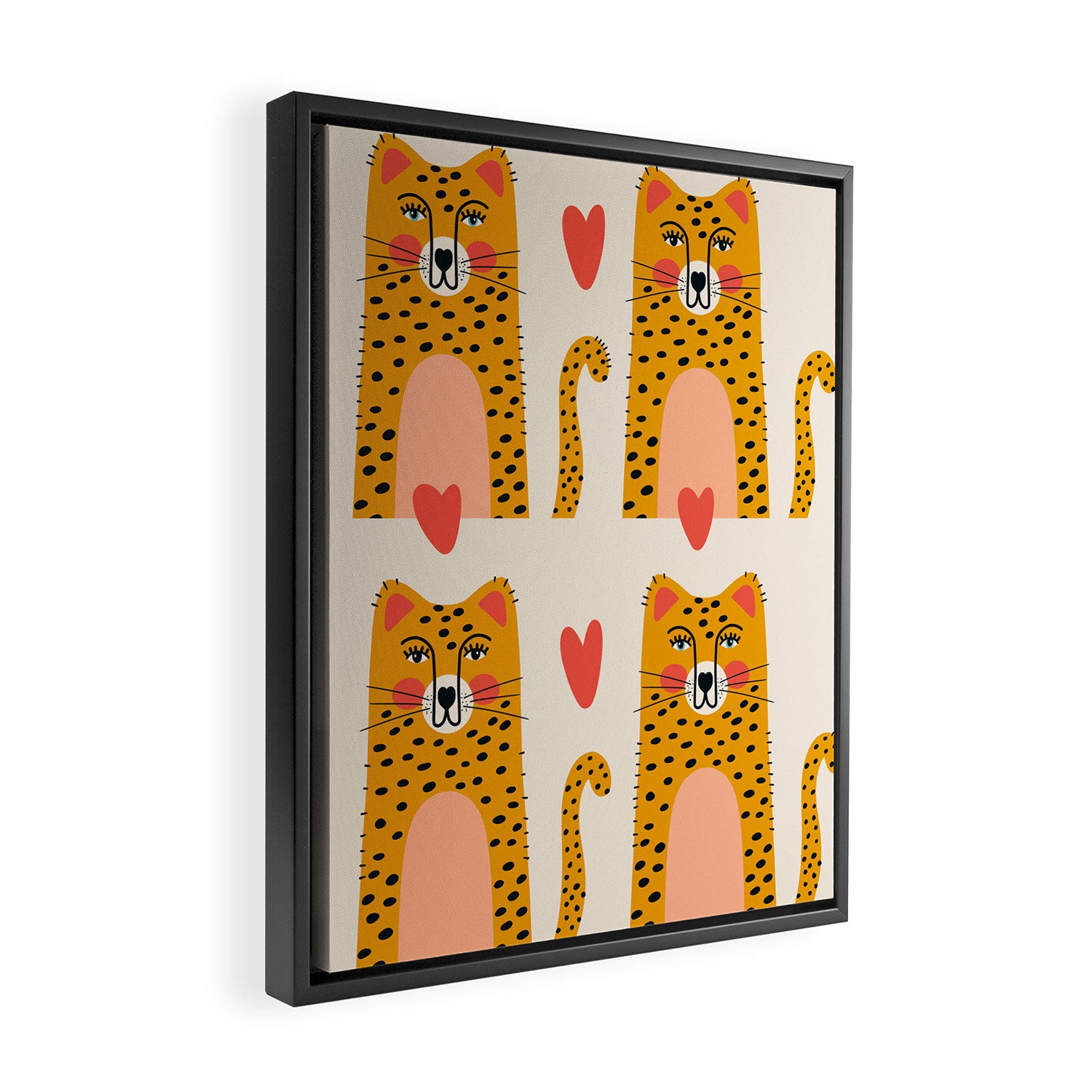 Cheetah Love Framed Canvas Print Gallery Image 2