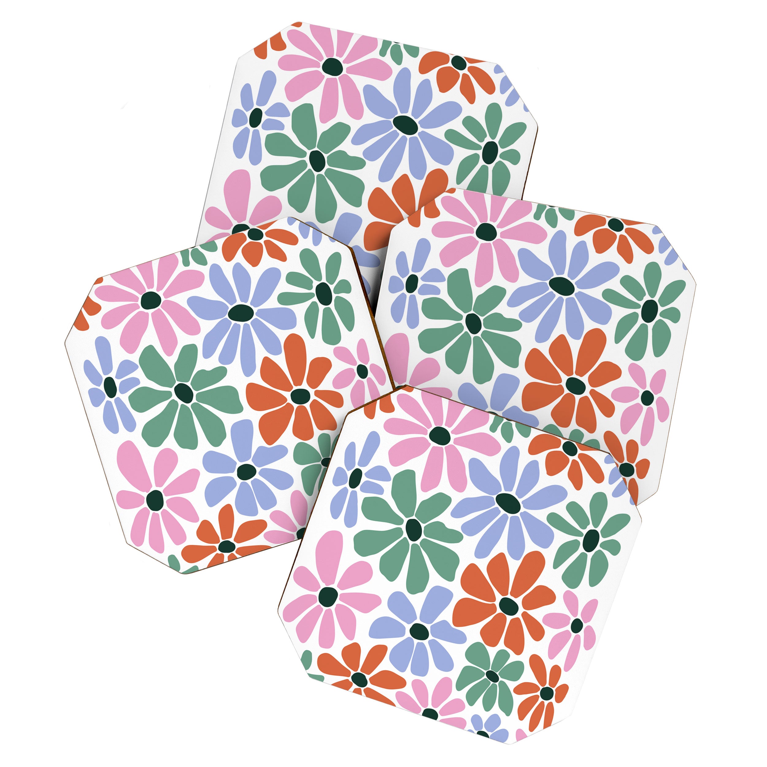 Christmas Retro Floral  Coaster Gallery Image 1