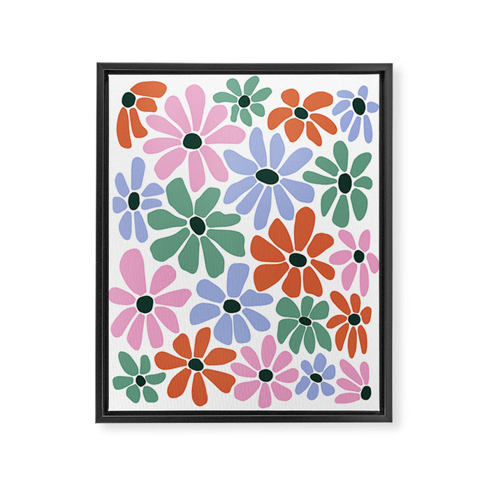 Christmas Retro Floral  Framed Canvas Print Gallery Image 1