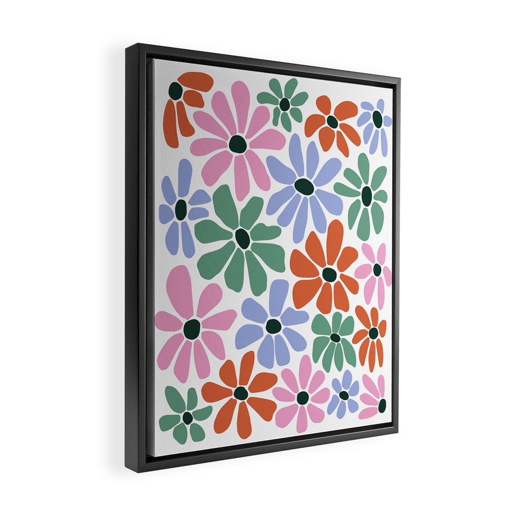 Christmas Retro Floral  Framed Canvas Print Gallery Image 2