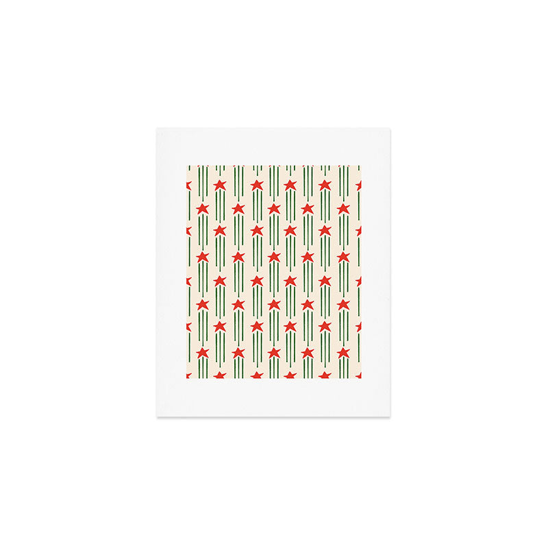 Christmas Stars - Red and Green  Art Print Gallery Image 1