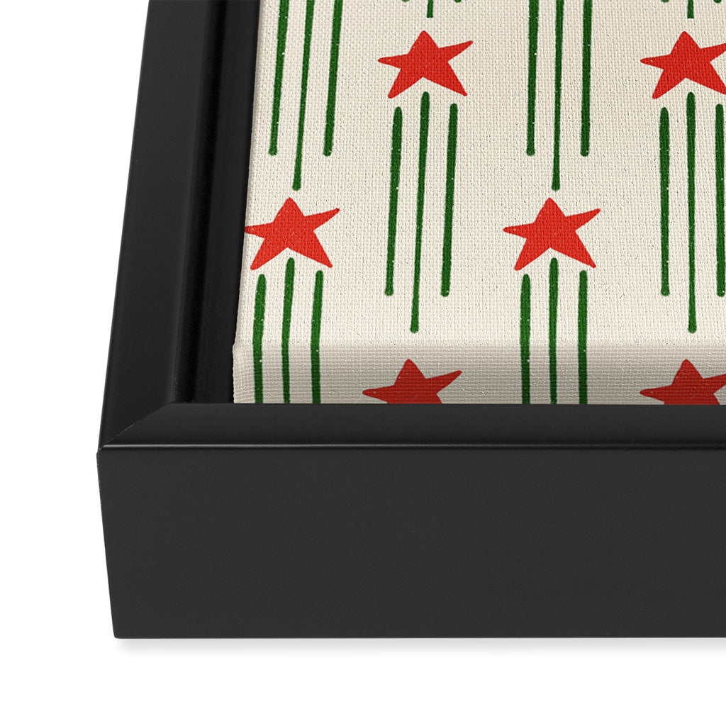 Christmas Stars - Red and Green  Framed Canvas Print Gallery Image 3